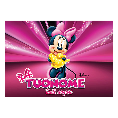Cialda personalizzata MINNIE rettangolare (stampa su pasta di zucchero)