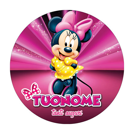 Cialda personalizzata MINNIE tonda (stampa su pasta di zucchero)