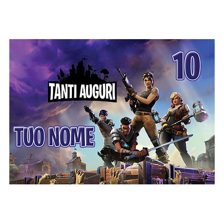 Cialda personalizzata FORTNITE rettangolare (stampa su pasta di zucchero)