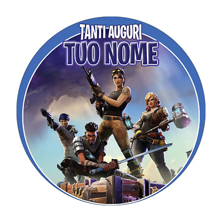 Cialda personalizzata FORTNITE tonda (stampa su pasta di zucchero)