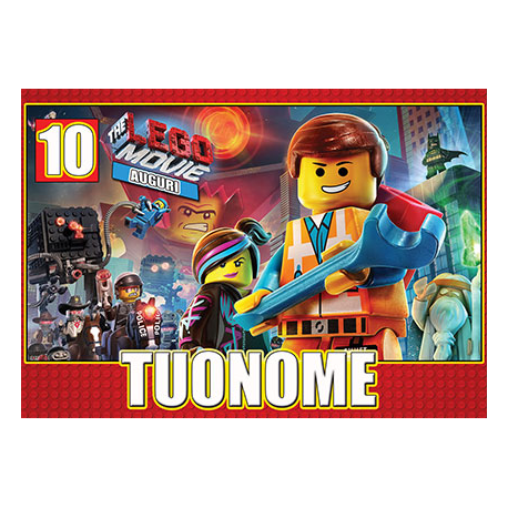 Cialda personalizzata LEGO rettangolare (stampa su pasta di zucchero)