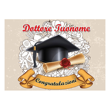 Cialda personalizzata LAUREA LUI rettangolare (stampa su pasta di zucchero)