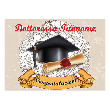 Cialda personalizzata LAUREA LEI rettangolare (stampa su pasta di zucchero)