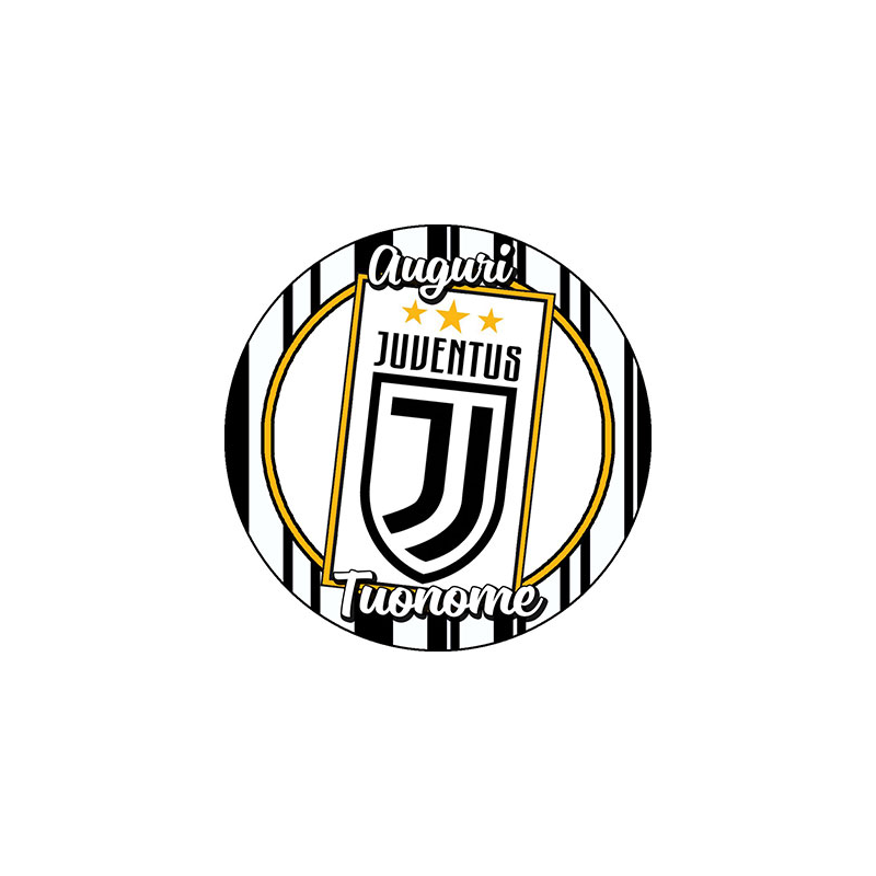 juve050 Partycoalre Cialda Personalizzabile 21x29,7 Campo da Calcio con Stemma Juventus 