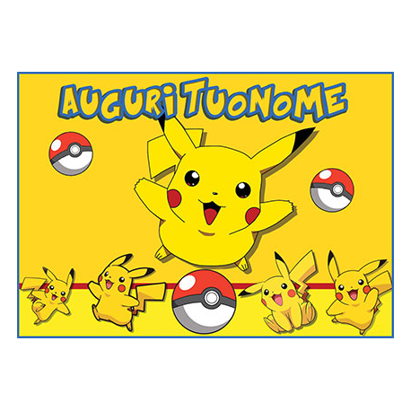 Cialda personalizzata Pokemon rettangolare (stampa su pasta di zucchero)