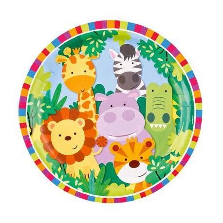 PIATTI ANIMALI DELLA GIUNGLA CM.23 PZ.8
