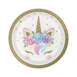 PIATTO UNICORNO BABY CM.18 PZ.8