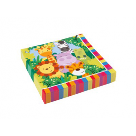 TOVAGLIOLI ANIMALI DELLA GIUNGLA 2 VELI 33x33 PZ.20