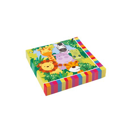 TOVAGLIOLI ANIMALI DELLA GIUNGLA 2 VELI 33x33 PZ.20