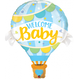 PALLONCINO MONGOLFIERA BABY BOY FOIL SUPERSHAPE 107cm