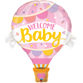 PALLONCINO MONGOLFIERA BABY GIRL FOIL SUPERSHAPE 107cm