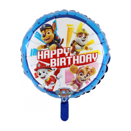 PALLONCINO PAW PATROL HAPPY B.DAY FOIL STANDARD ø 45cm
