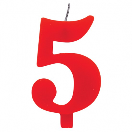 CANDELINA NUMERO 5 ROSSA SCINTILLANTE