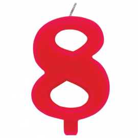 CANDELINA NUMERO 8 ROSSA SCINTILLANTE