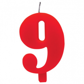 CANDELINA NUMERO 9 ROSSA SCINTILLANTE