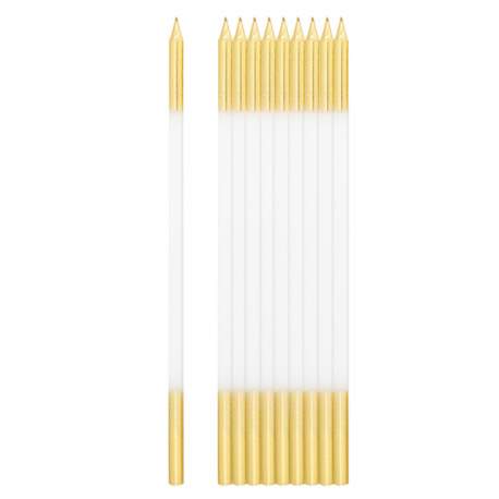 CANDELINE BIANCHE E ORO PZ.10