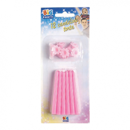 CANDELINE CLASSICHE ROSA 12 pz.