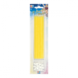 CANDELINE MATITE GIALLE pz 12 (più supporto)