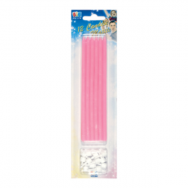 CANDELINE MATITE ROSA pz 12 (più supporto)