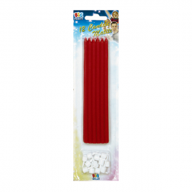 CANDELINE MATITE ROSSE pz 12 (più supporto)