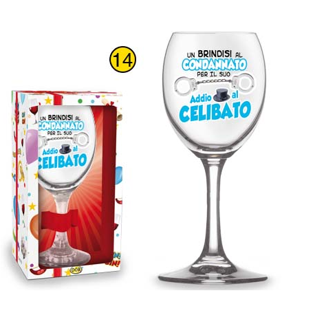 CALICE IN VETRO \\"ADDIO AL CELIBATO\\"