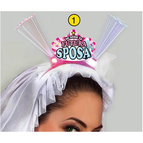 CERCHIETTO FIBRA OTTICA CON VELO \\"FUTURA SPOSA\\"