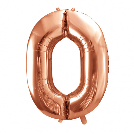PALLONCINO MYLAR NUMERO \\"0\\" ROSA GOLD - 86cm
