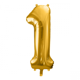 PALLONCINO MYLAR NUMERO \\"1\\" ORO - 86cm