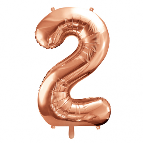 PALLONCINO MYLAR NUMERO \\"2\\" ROSA GOLD - 86cm