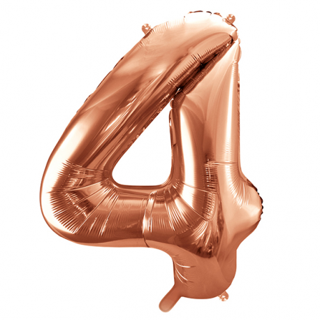 PALLONCINO MYLAR NUMERO \\"4\\" ROSA GOLD - 86cm