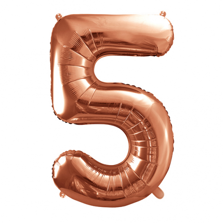 PALLONCINO MYLAR NUMERO \\"5\\" ROSA GOLD - 86cm