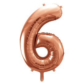 PALLONCINO MYLAR NUMERO \\"6\\" ROSA GOLD - 86cm