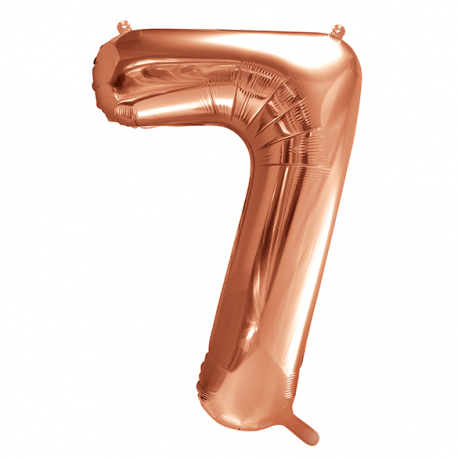 PALLONCINO MYLAR NUMERO \\"7\\" ROSA GOLD - 86cm)