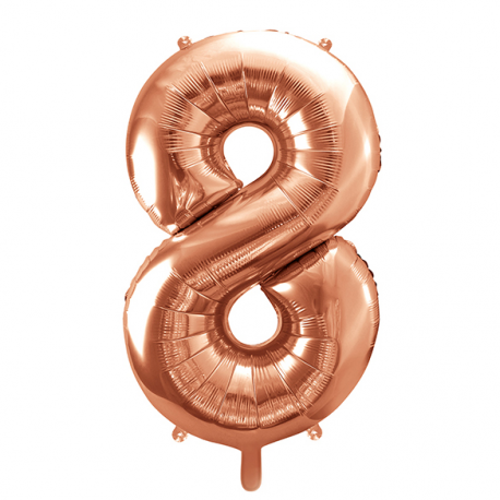 PALLONCINO MYLAR NUMERO \\"8\\" ROSA GOLD - 86cm