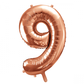 PALLONCINO MYLAR NUMERO \\"9\\" ROSA GOLD - 86cm