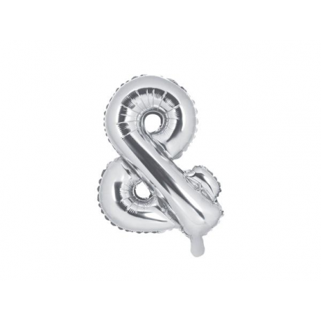 PALLONCINO PICCOLO MYLAR LETTERA \\"&\\" ARGENTO - 35cm