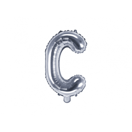 PALLONCINO PICCOLO MYLAR LETTERA \\"C\\" ARGENTO - 35cm