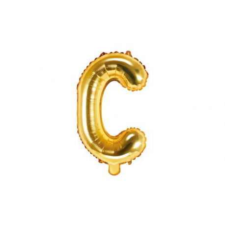 PALLONCINO PICCOLO MYLAR LETTERA \\"C\\" ORO - 35cm