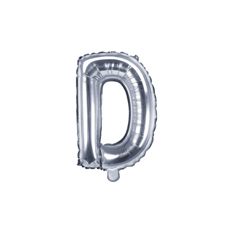 PALLONCINO PICCOLO MYLAR LETTERA \\"D\\" ARGENTO - 35cm
