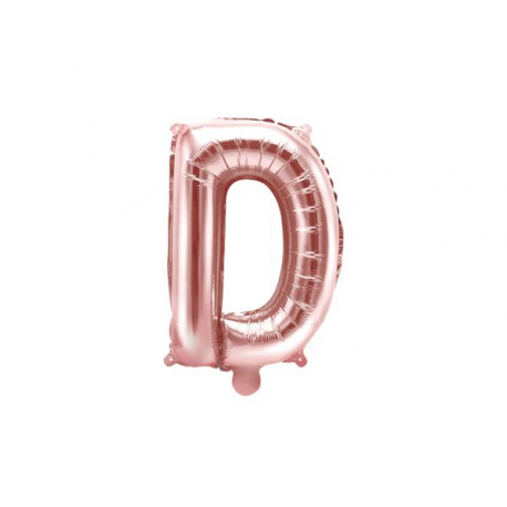 PALLONCINO PICCOLO MYLAR LETTERA \\"D\\" ROSA GOLD - 35cm