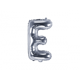 PALLONCINO PICCOLO MYLAR LETTERA "E" ARGENTO - 35cm
