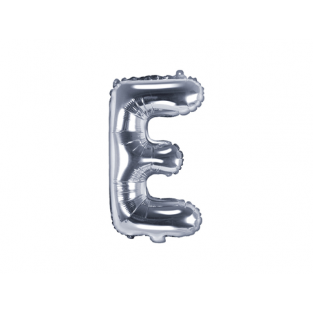 PALLONCINO PICCOLO MYLAR LETTERA \\"E\\" ARGENTO - 35cm