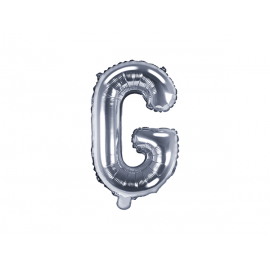 PALLONCINO PICCOLO MYLAR LETTERA "G" ARGENTO - 35cm