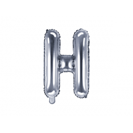 PALLONCINO PICCOLO MYLAR LETTERA "H" ARGENTO - 35cm