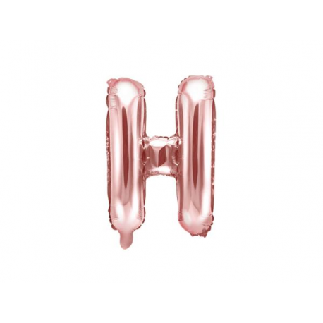 PALLONCINO PICCOLO MYLAR LETTERA \\"H\\" ROSA GOLD - 35cm