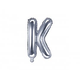 PALLONCINO PICCOLO MYLAR LETTERA "K" ARGENTO - 35cm