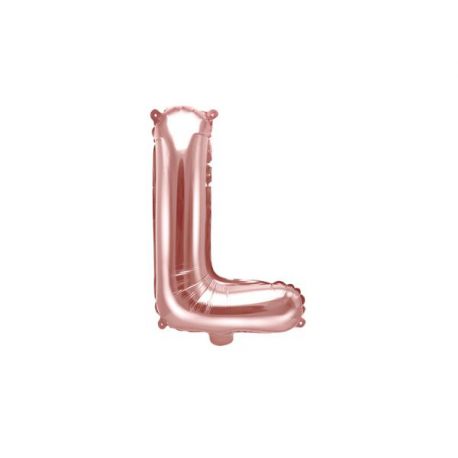 PALLONCINO PICCOLO MYLAR LETTERA \\"L\\" ROSA GOLD - 35cm