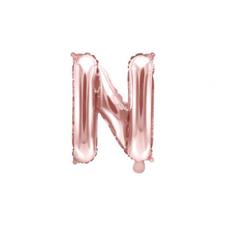PALLONCINO PICCOLO MYLAR LETTERA \\"N\\" ROSA GOLD - 35cm