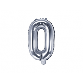 PALLONCINO PICCOLO MYLAR LETTERA "O" ARGENTO - 35cm