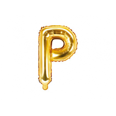 PALLONCINO PICCOLO MYLAR LETTERA \\"P\\" ORO - 35cm